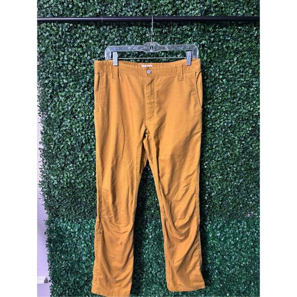 LIVSN Flex Canvas Pants Mens Sz 31 L30 Pants Mustard Yellow Heavy Duty Durable - Picture 1 of 7